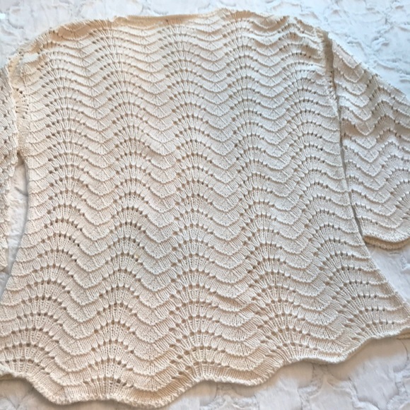 Ivory cotton loose knit sweater by Sarah Arizona - Picture 7 of 8